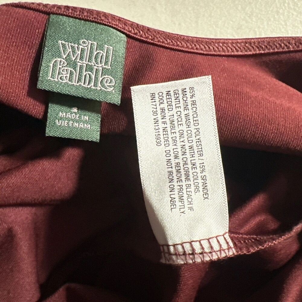 Wild Fable Jumpsuit Women Small Burgundy Red Athletic One Piece Yoga Gym Catsuit - Picture 9 of 9